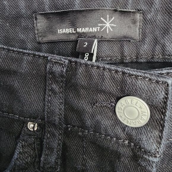 Isabel Marant Patchwork Raw Frayed Jeans Black 2 - Picture 6 of 6